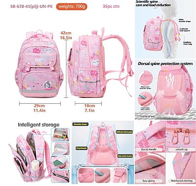 Unicorn pink candy school bag
