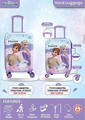 frozen blue luggage trolly