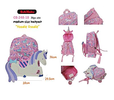 pink unicorn bag with  hoodie